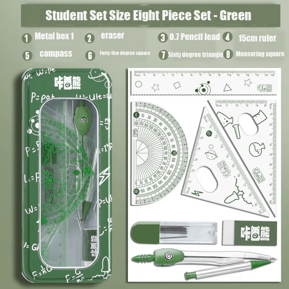 8Pcs/Set Multifunctional Math  - Math Geometry Set With Compass recension och pris